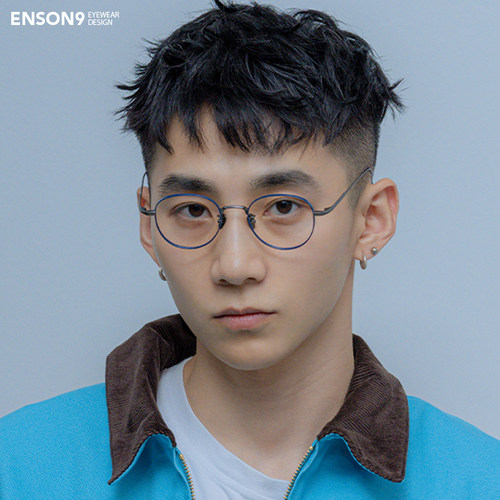 enson9男女大圆细框纯钛超轻眼镜