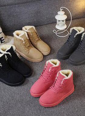 women winter boots ladies flat shoes plus size 40 雪地靴女靴