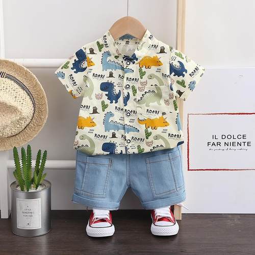Toddler Baby Boy Summer Shirt Leaf Infant Boys Clothes Set