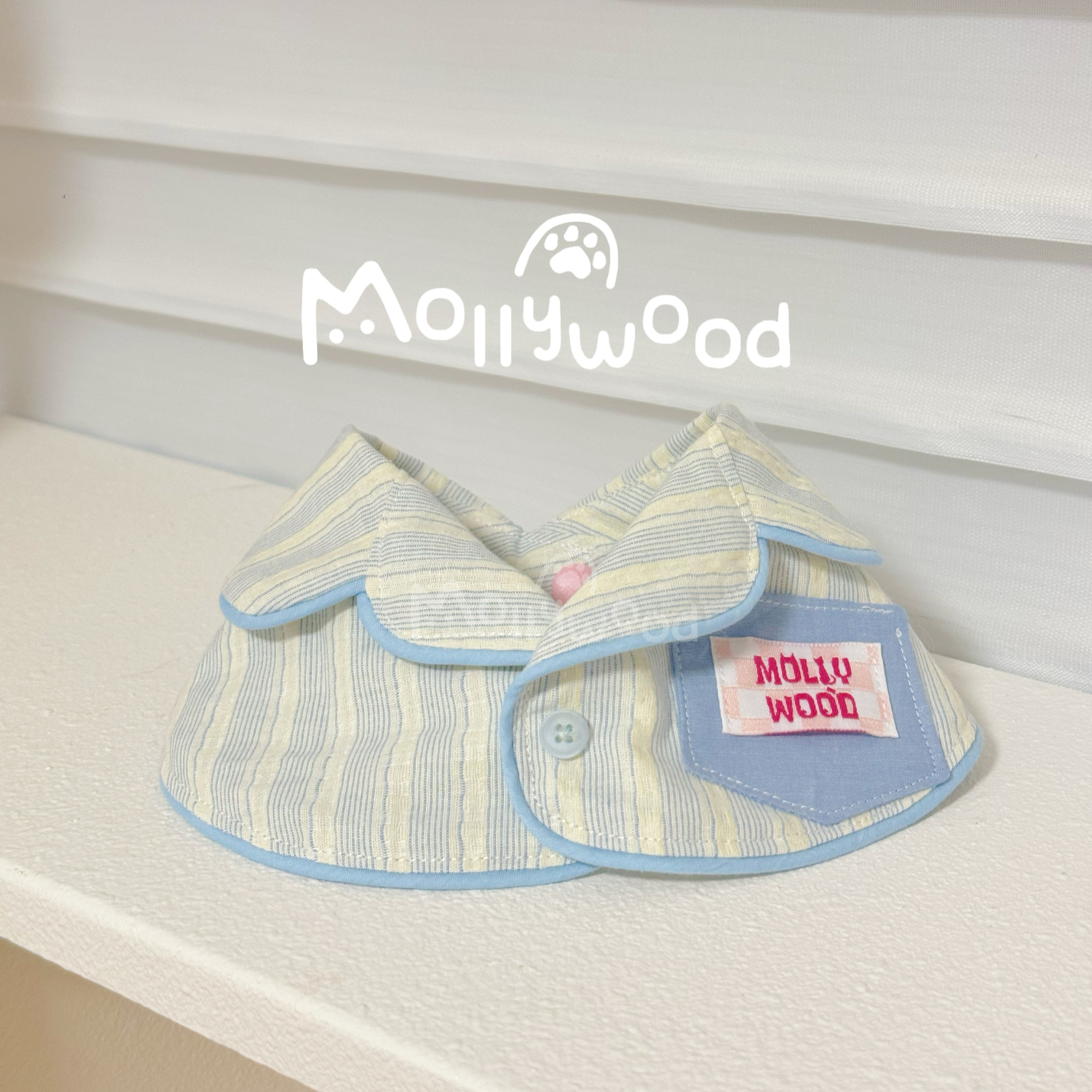 猫咪狗狗蓝白条纹睡衣Mollywood