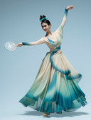 新款 舞蹈服渐变色飘逸大裙摆剧目艺考服演出服 古典舞醉清波同款