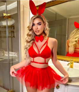 Day playful playing Valentine cute兔 role girl Sexy bunny