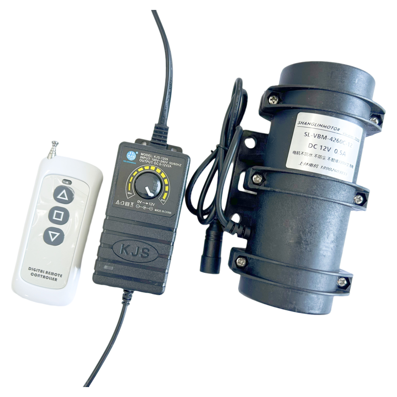 热销12V 24V 震动电机 振动筛 花椒筛选机 抖料盘 可调速振动器