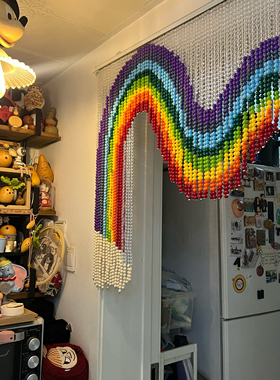 luckytochangchang彩虹串珠门帘珠帘隔断帘