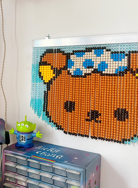 luckytochangchang轻松熊卡通小熊串珠门帘