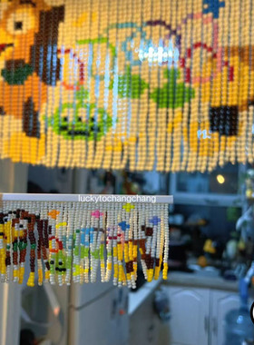 迷你娃屋弹簧狗串珠门帘珠帘挂帘