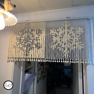 ins雪花浪漫冬日串珠门帘挂帘玄关帘