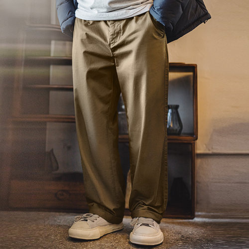 马登工装美式卡其色Chino裤