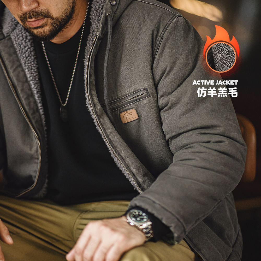 马登工装美式J141连帽夹克棉服