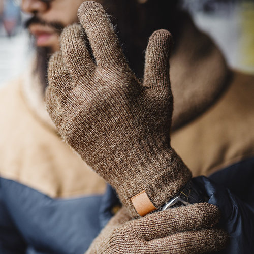 马登工装美式北极绒分指触屏手套