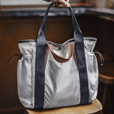马登工装白色防水大容量托特包