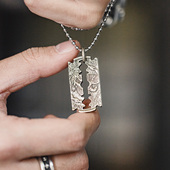 做旧宫廷复刻吊坠配饰男款 复古摩根钱币刀片项链法式 美式 马登工装