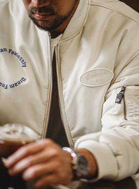 马登工装 美式MA1飞行员夹克棉衣棉袄保暖bomber棒球服外套男秋冬