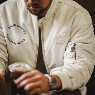 马登工装 MA1飞行员夹克棉衣棉袄保暖bomber棒球服外套男秋冬 美式