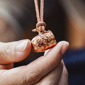 复古锤纹红铜刻印杯吊坠项链配饰小众装 马登工装 美式 饰品挂件男女