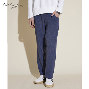 潮流休闲直筒抽绳长裤 2025SPR温柔以待 克莱因蓝色松弛感vibe风格