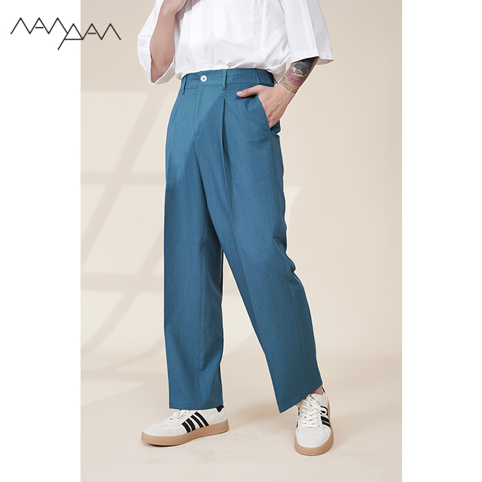 高级感配色马尔斯绿轻奢西裤长裤