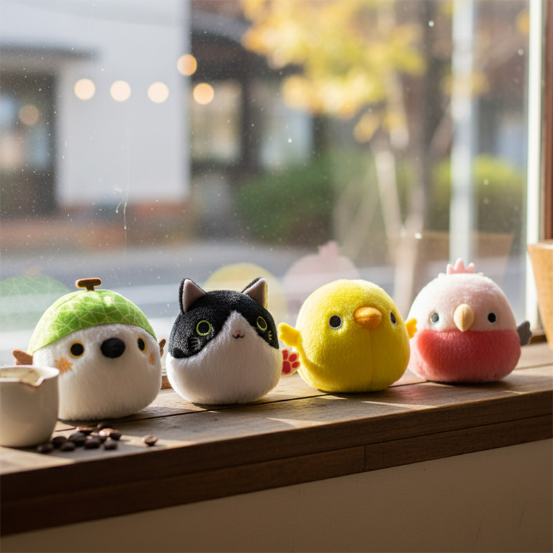 SAN-EI正版团子动物毛绒公仔