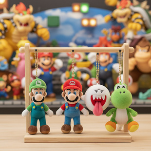 三英超级马里奥兄弟毛绒公仔挂件玩偶娃娃玩具挂件情人节礼物装饰