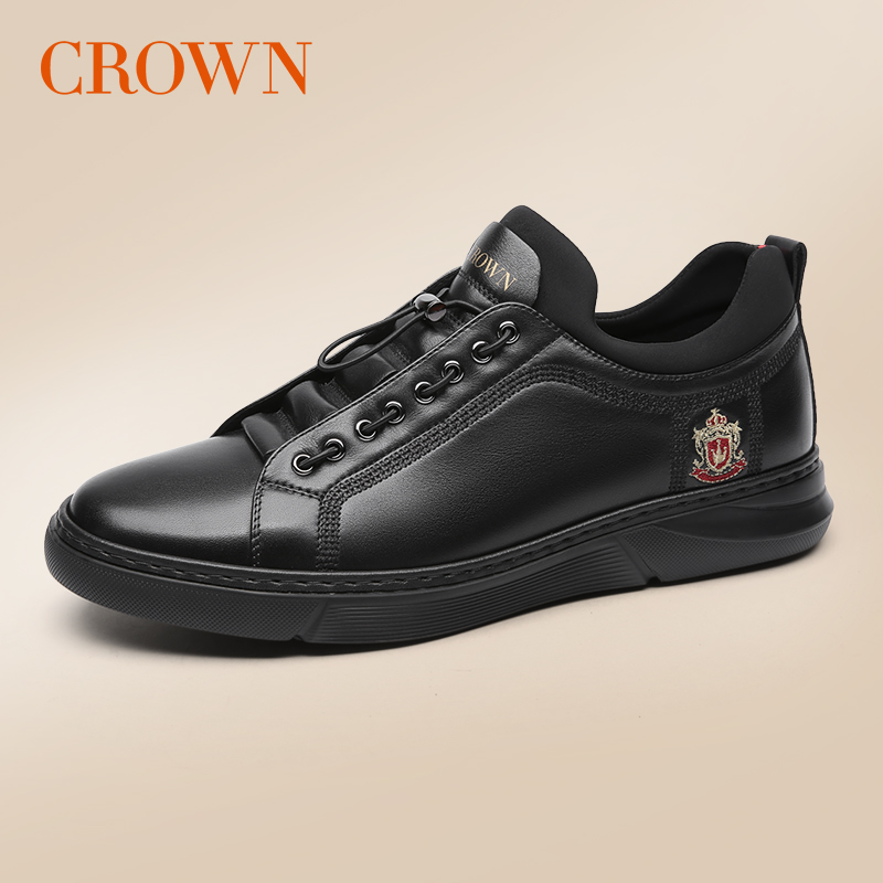 CROWN/皇冠耐磨板鞋休闲皮鞋潮流