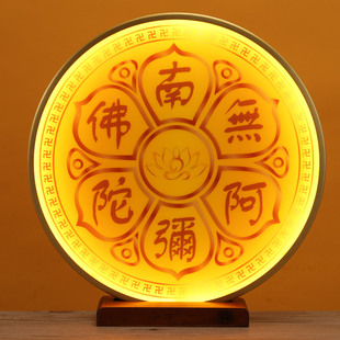 佛龛圆形背景灯佛光灯佛像背光灯佛堂神台背后LED灯圈佛光装饰灯