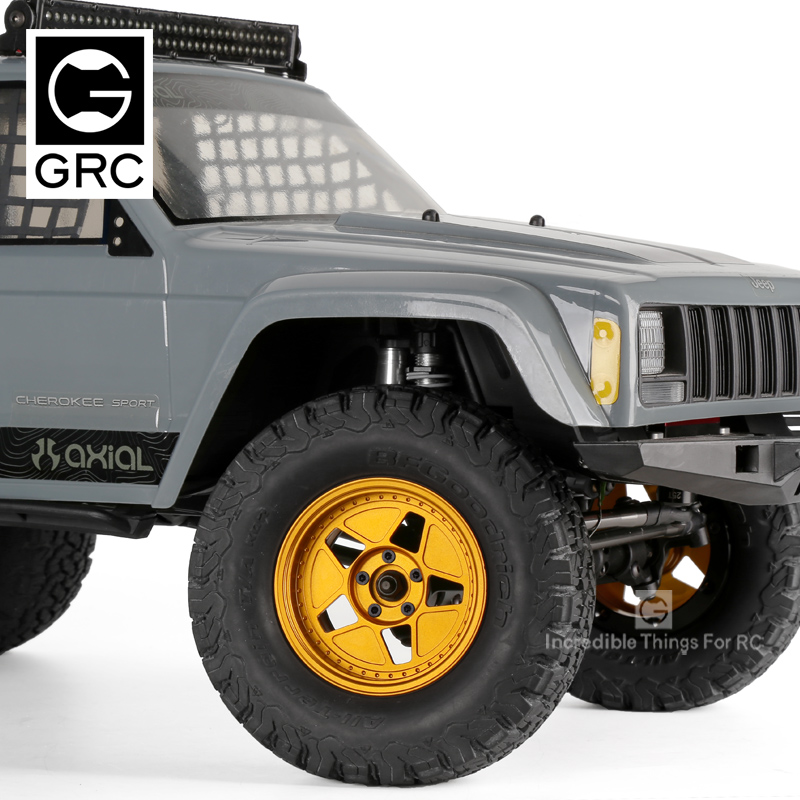 GRC 2.2寸金属轮毂G54土豪金仿真攀爬车夹胎轮毂 SCX10 90046