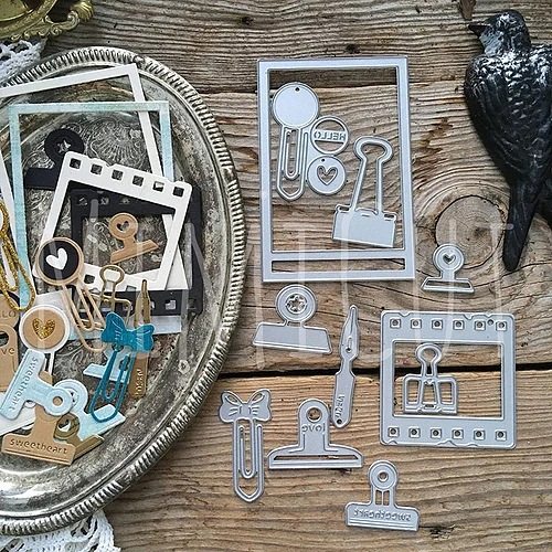 文具夹子 切割模板DIY模具cutting die贺卡Scrapbook手账制作