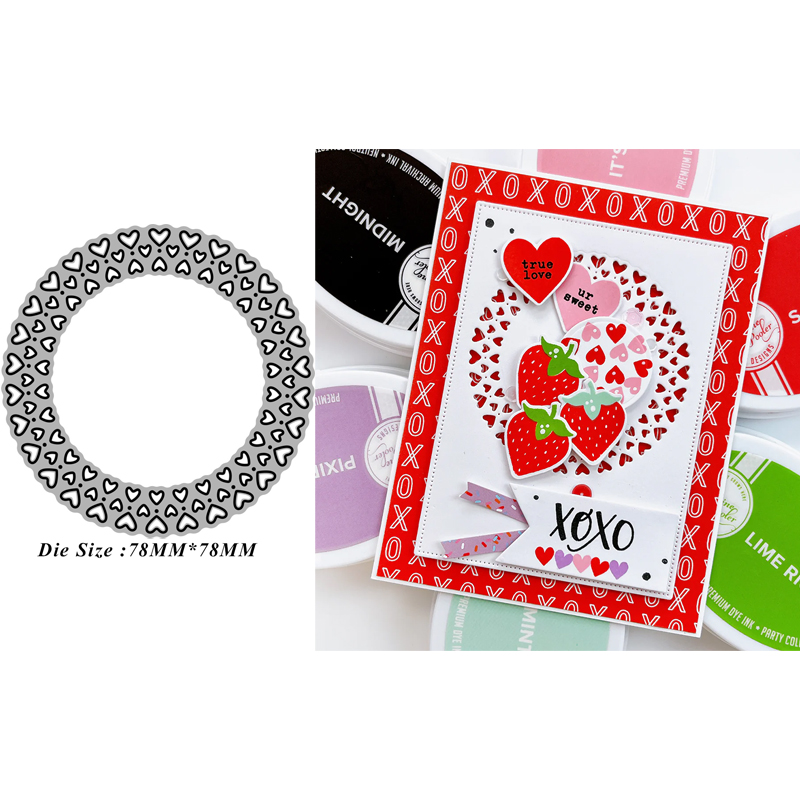 6172爱心背景切割模板DIY模具 cutting die贺卡Scrapbook手账制作