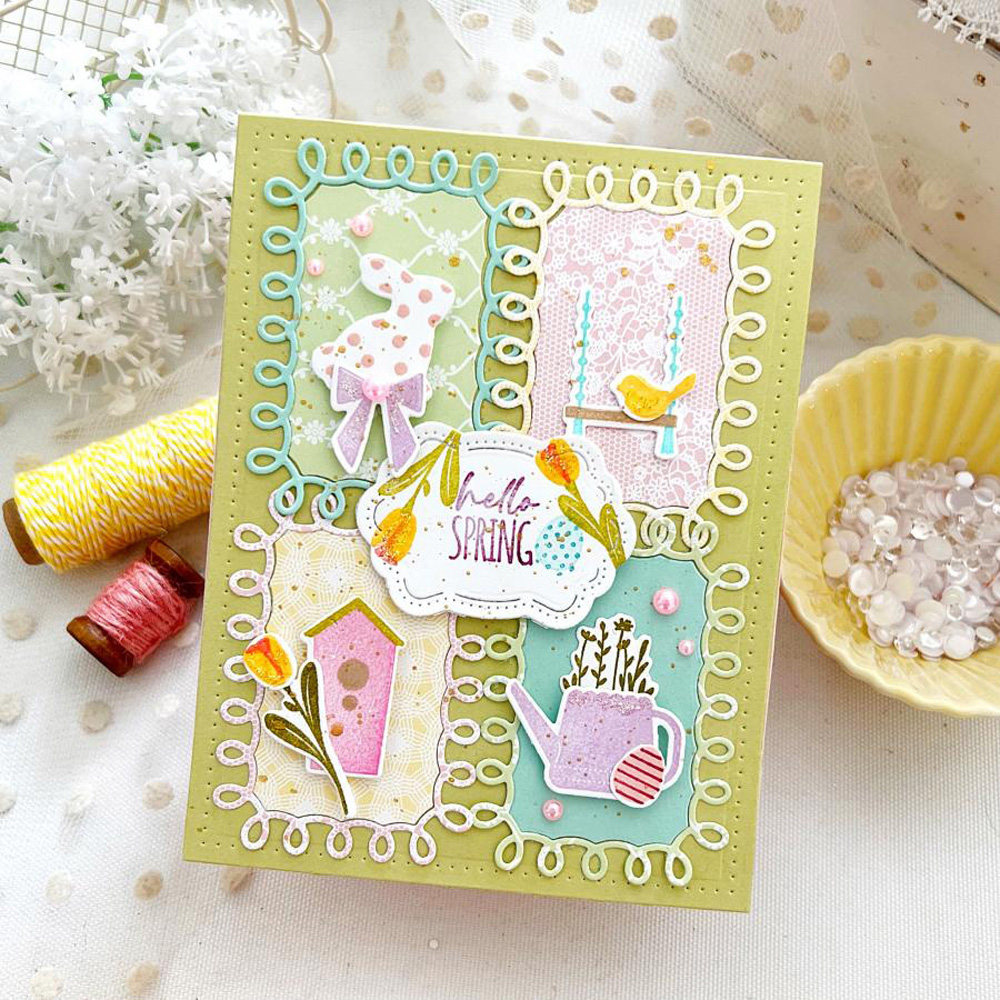 7416耳朵边背景 切割模具DIY cutting die碳钢模板Scrapbook手账