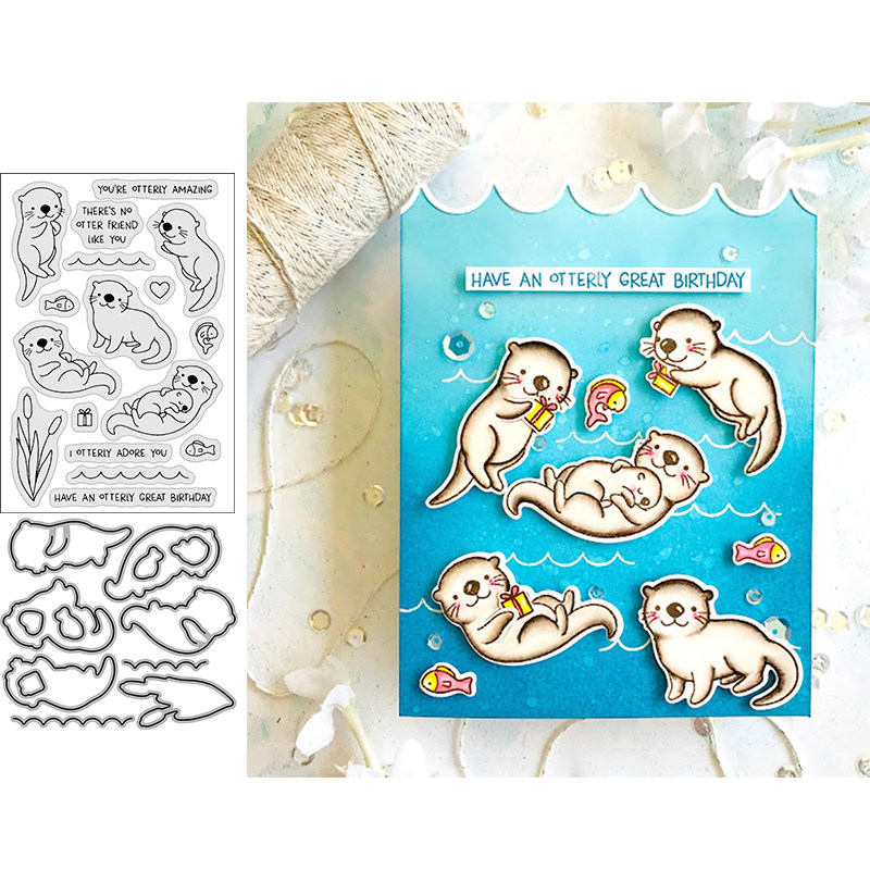 5338海狮英文scrapbook diy相册卡片蚀刻压花切割模具 透明印章