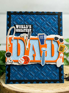 5237 DAD英文Scrapbook切割模板DIY模具cutting dies贺卡手账制作