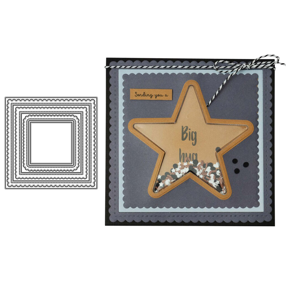 4610方框背景 切割模板DIY模具cutting die贺卡Scrapbook手账制作