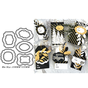 6086标签框架切割模板DIY模具 die贺卡Scrapbook手账制作 cutting