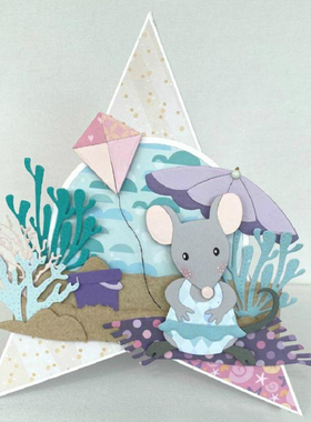 7660珊瑚 切割模板DIY模具cutting die手账Scrapbook贺卡制作