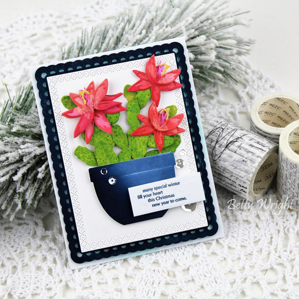 4678花朵花盆 切割模板DIY模具cutting die贺卡Scrapbook手账制作