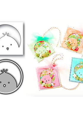 6519鸡圆形标签 切割模板DIY模具 cutting die手账Scrapbook制作