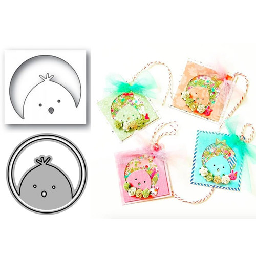 6519鸡圆形标签 切割模板DIY模具 cutting die手账Scrapbook制作