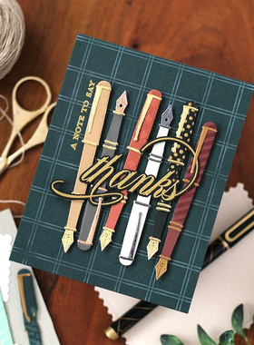 6266钢笔 切割模板DIY模具 cutting die贺卡Scrapbook手账制作