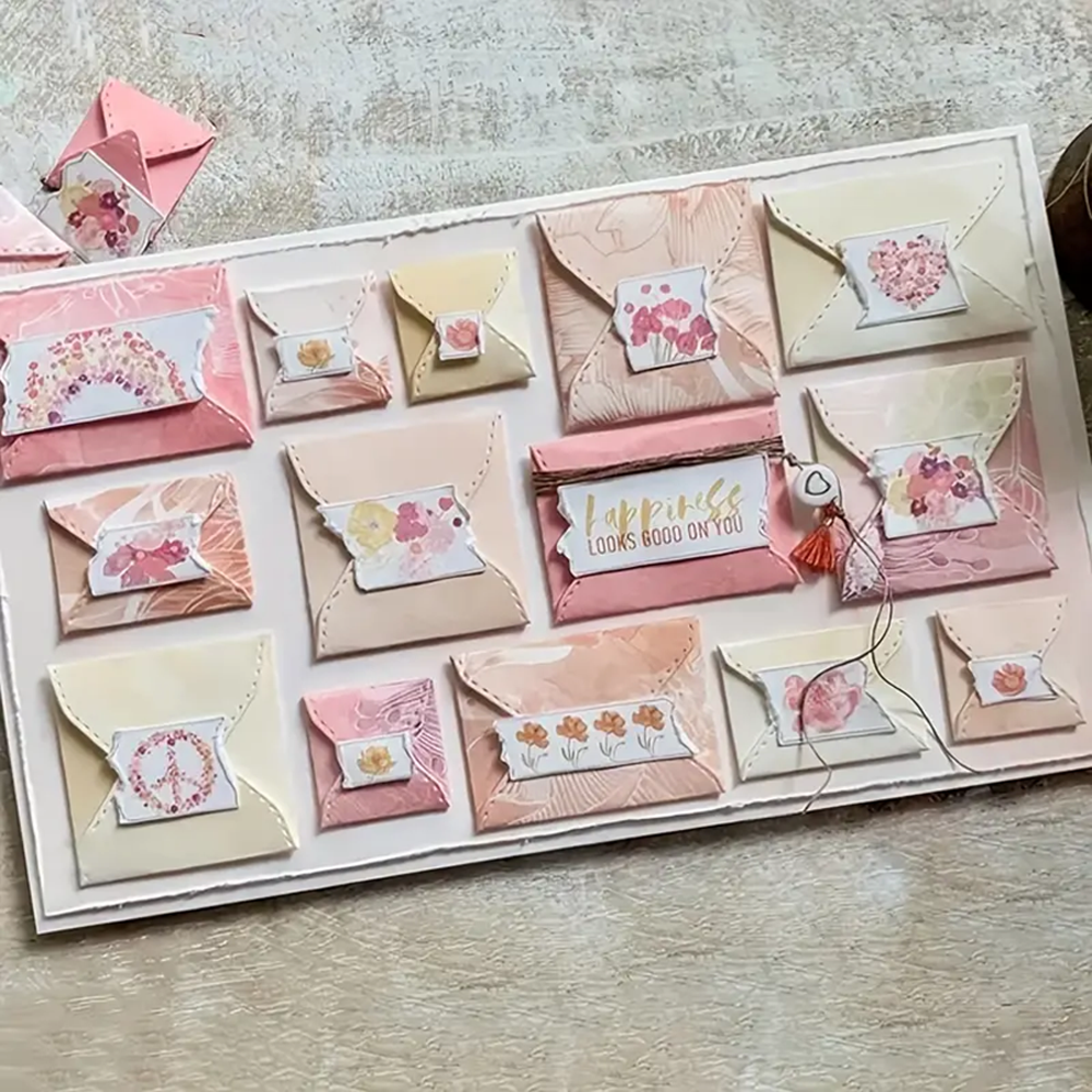 7458信封切割模具DIY cutting die碳钢模板Scrapbook手账贺卡制作