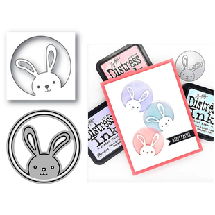6518兔子圆形标签切割模板DIY模具 die手账Scrapbook制作 cutting