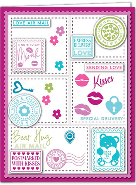 7580邮票背景 切割模板DIY模具cutting die手账Scrapbook贺卡制作