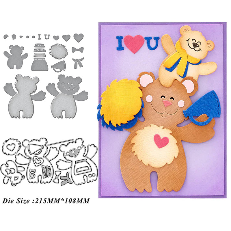 5780小熊 切割模板DIY模具cutting die贺卡Scrapbook手账制作