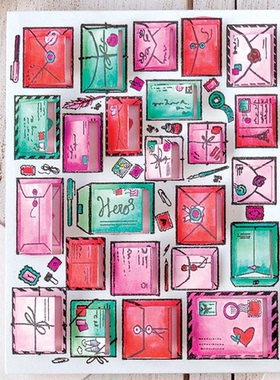 7705信封 Scrapbook DIY手账 剪贴簿相册卡片TPR透明硅胶印章