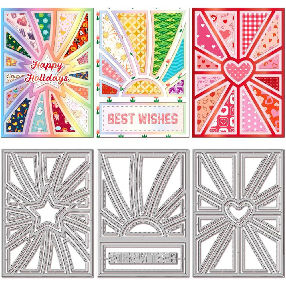 7441辐射背景 切割模具DIY cutting die碳钢模板 贺卡手账制作