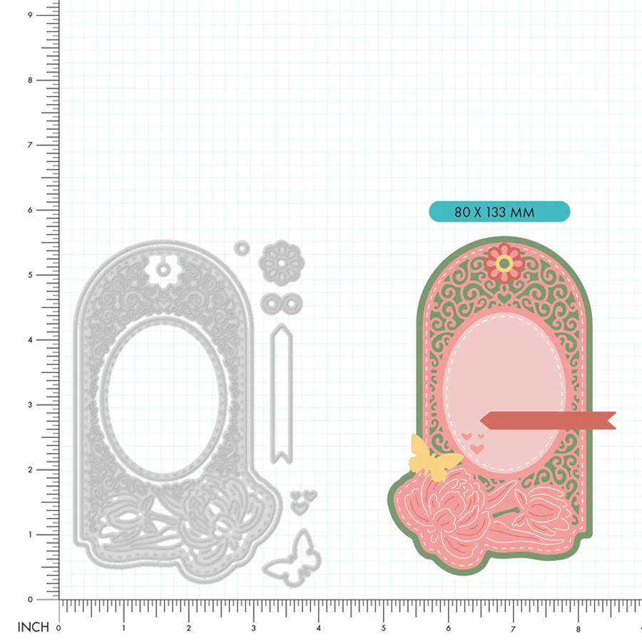 6166花草背景切割模板DIY模具 cutting die贺卡Scrapbook手账制作