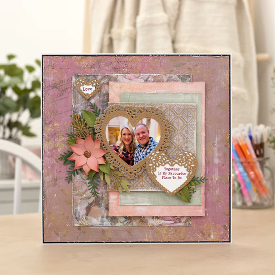 6216爱心背景切割模板DIY模具 cutting die贺卡Scrapbook手账制作