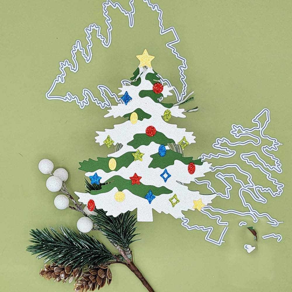 4666 圣诞树 切割模板DIY模具cutting die贺卡Scrapbook手账制作