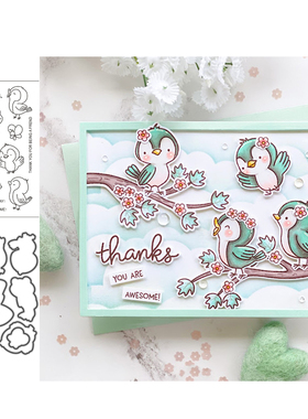 6247鸟青蛙蘑菇 切割模板DIY cutting dies切割压花模板+透明印章