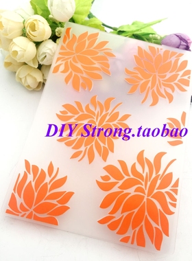 scrapbook DIY相册卡片制作工具凹凸塑料模板塑料压花模板 花