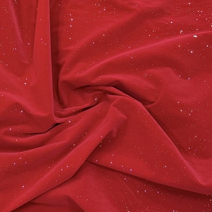 秋冬喷金板绒25年新款酒红绒布女装设计师植绒面料亮闪Blingbling